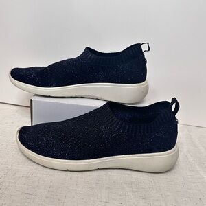 Anne Klein Blue Sparkle Sock Shoes – Women’s Size